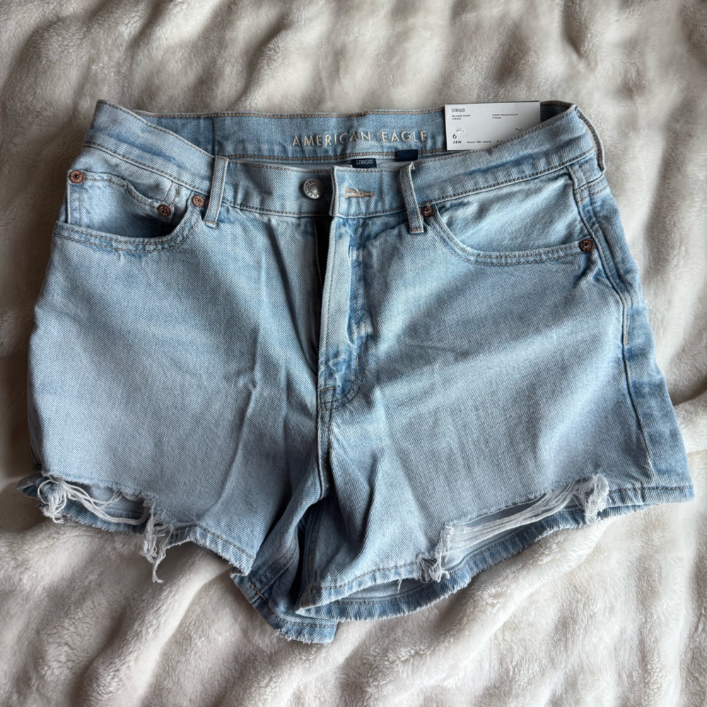 American Eagle Outfitters Women's Faded Blue Jean Shorts